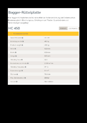 Anbauflächenrüttler Epiroc HC 450 