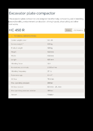 Anbauflächenrüttler Epiroc HC 450 R 