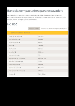 Anbauflächenrüttler Epiroc HC 850 