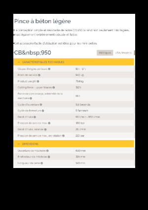 Beton-Abbruchzangen Epiroc CB 950