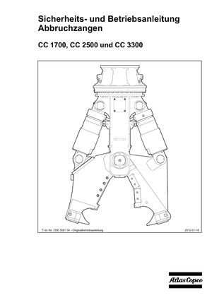 Beton-Abbruchzangen Atlas Copco CC 2500S