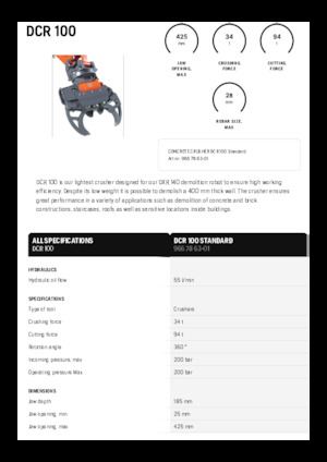 Beton-Abbruchzangen Husqvarna DCR 100