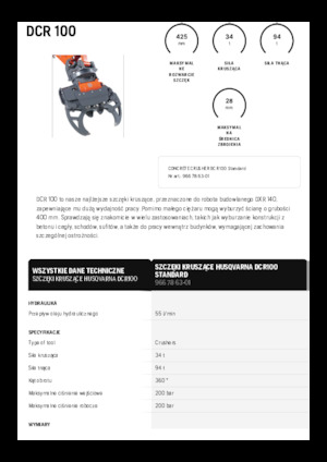 Beton-Abbruchzangen Husqvarna DCR 100