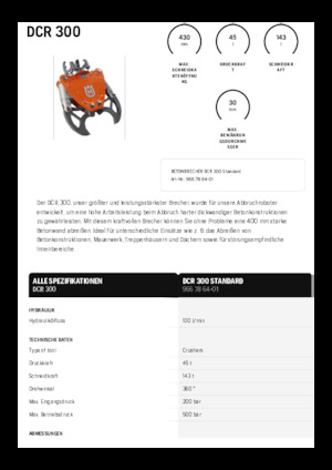 Beton-Abbruchzangen Husqvarna DCR 300