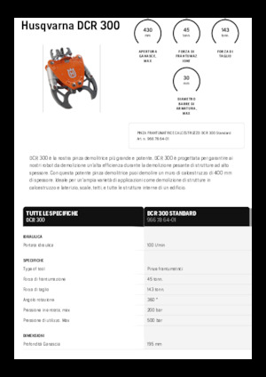 Beton-Abbruchzangen Husqvarna DCR 300