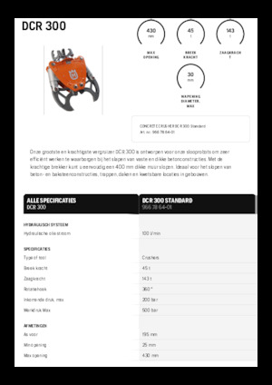 Beton-Abbruchzangen Husqvarna DCR 300