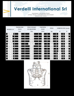 Beton-Abbruchzangen Verdelli P.D.I. 20