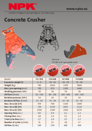 Beton-Abbruchzangen NPK SV-7XR