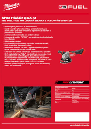 Akku-Winkelschleifer Milwaukee M18 FSAG125X-0