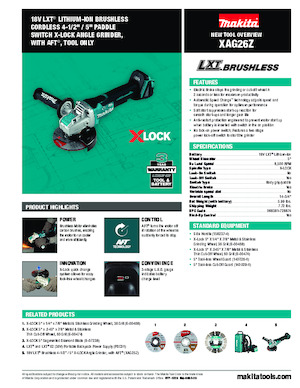 Akku-Winkelschleifer Makita XAG26Z