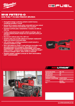 Akku-Bandschleifer Milwaukee M18 FBTS75-0
