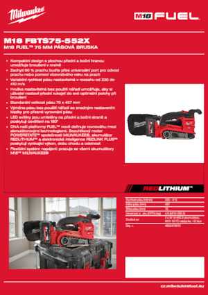 Akku-Bandschleifer Milwaukee M18 FBTS75-552X