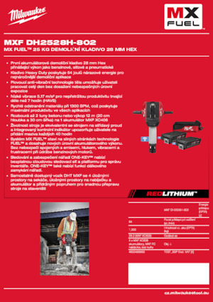 Akku-Abbruchhämmer Milwaukee MXF DH2528H-802