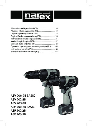 Akku-Bohrer und -Schraubendreher Narex ASP 203-2B