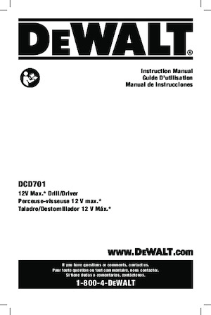 Akku-Bohrer und -Schraubendreher DEWALT DCD701B
