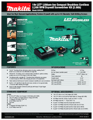Akku-Bohrer und -Schraubendreher Makita XSF04Z
