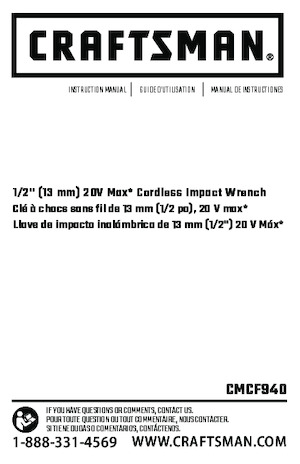 Akku-Schlagschrauber & Schraubenschlüssel Craftsman CMCF940M1