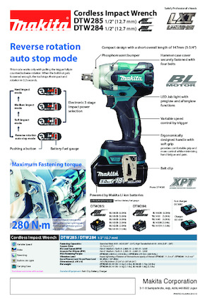 Akku-Schlagschrauber & Schraubenschlüssel Makita DTW285 