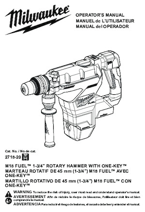 Akku-Bohrhämmer SDS Milwaukee 2718-20