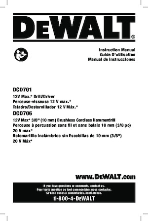 Akku-Bohrhämmer SDS DEWALT DCD706B