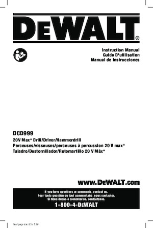 Akku-Bohrhämmer SDS DEWALT DCD999T1
