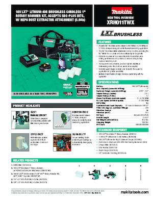 Akku-Bohrhämmer SDS Makita XRH011TWX 