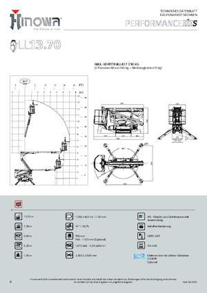 Gelenkarbeitsbühnen auf Raupen Hinowa Lightlift 13.70 Performance IIIS