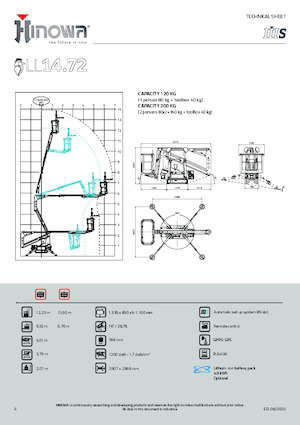 Gelenkarbeitsbühnen auf Raupen Hinowa Lightlift 14.72 IIIS