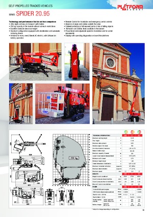 Gelenkarbeitsbühnen auf Raupen Platform Basket SPIDER 20.95 E