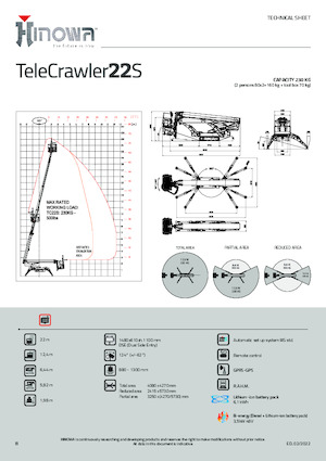 Gelenkarbeitsbühnen auf Raupen Hinowa TeleCrawler 22S