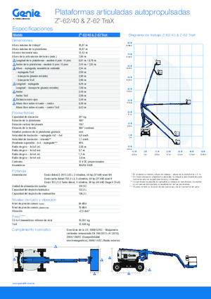 Gelenkarbeitsbühnen auf Raupen Genie Z-62/40 TraX