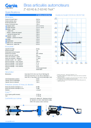 Gelenkarbeitsbühnen auf Raupen Genie Z-62/40 TraX