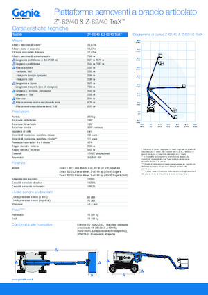 Gelenkarbeitsbühnen auf Raupen Genie Z-62/40 TraX