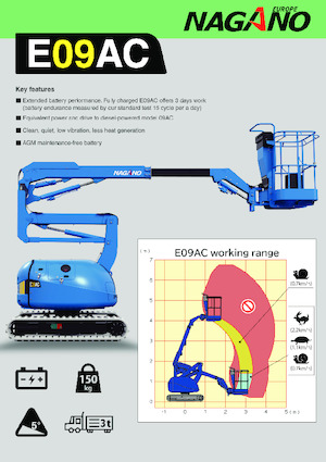 Gelenkarbeitsbühnen auf Raupen Nagano E09AC