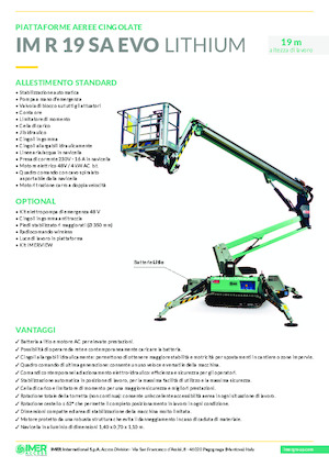 Gelenkarbeitsbühnen auf Raupen Imer IM R 19 SA Evo Lithium