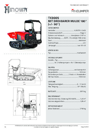Raupendumper Hinowa TX3005