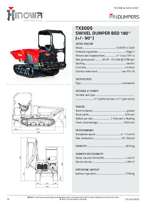 Raupendumper Hinowa TX3005