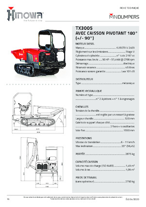 Raupendumper Hinowa TX3005