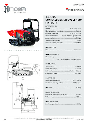 Raupendumper Hinowa TX3005