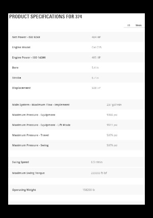 Raupenbagger Caterpillar 374
