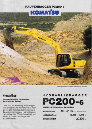 Raupenbagger Komatsu PC200EL-6 activ