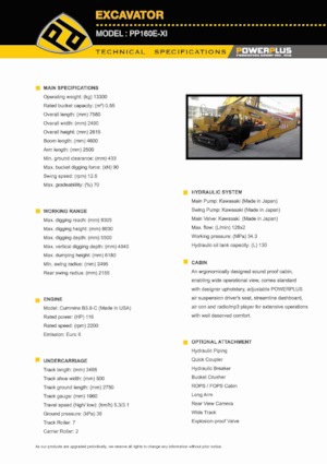 Raupenbagger PowerPlus PP160E-XI 