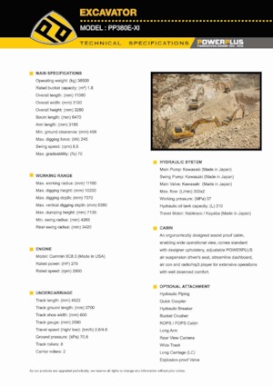 Raupenbagger PowerPlus PP380E-XI