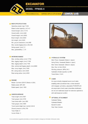 Raupenbagger PowerPlus PP800E-XI