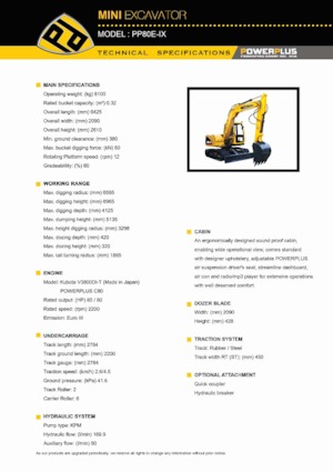 Raupenbagger PowerPlus PP80E-IX