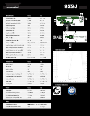 Teleskoparbeitsbühnen auf Raupen TEUPEN TC92SJ 