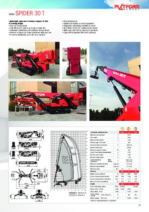 Teleskoparbeitsbühnen auf Raupen Platform Basket SPIDER 30T ED
