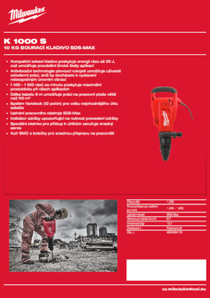 Abbruchhämmer und -Zangen Milwaukee K 1000 S