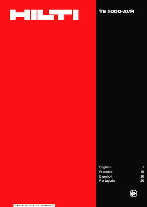 Abbruchhämmer und -Zangen Hilti TE 1000-AVR