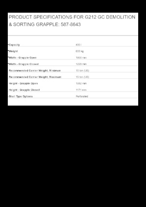 Abbruch-Sortiergreifer Caterpillar G212 GC